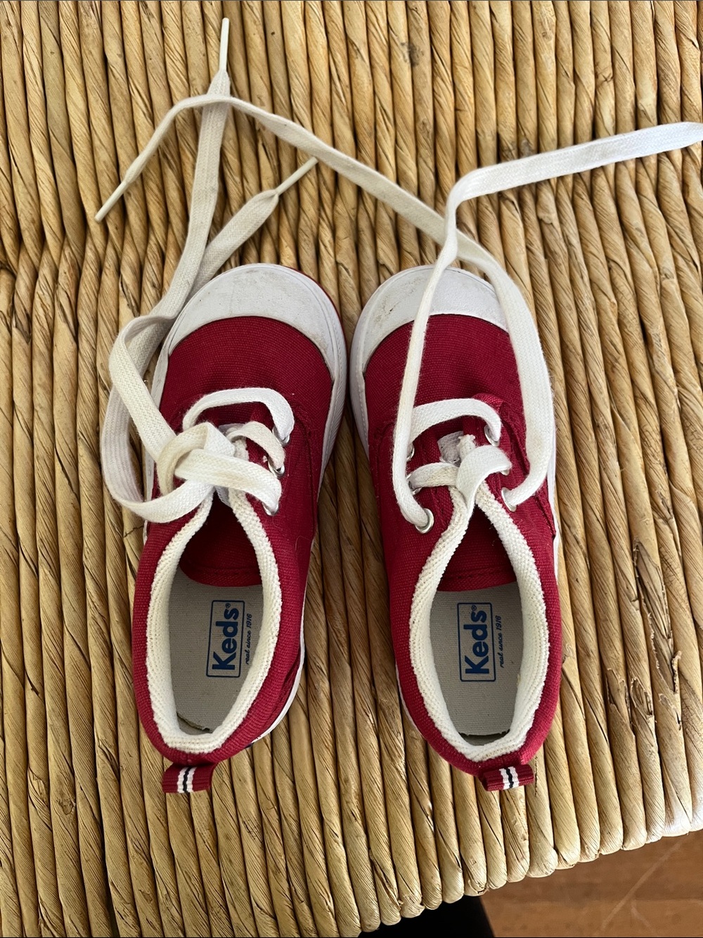 Keds Graham Red Canvas Low-Top Sneakers with White Trim